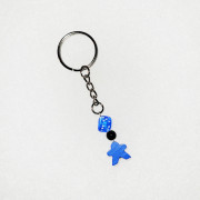Mini meeple dice key ring - Blue