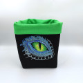 Black and green square dice bag - dragon eye pattern 0