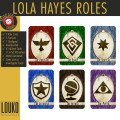 Cartes de rôle de Lola Hayes pour Horreur à Arkham 1