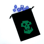 Black Ork green dice bag