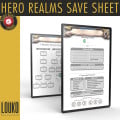 Feuilles de sauvegarde réinscriptibles pour Hero Realms 2