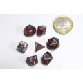 Set de 7 Mini Dés JDR Chessex Velvet Black / Red 0