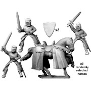 Mounted knights with swords