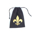 Flat black dice purse with gold Fleur de lys motif 2