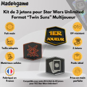 Bundle of 3 additional “Twin Suns” tokens compatible with Star Wars Unlimited