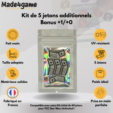 Kit de 5 jetons "Bonus temporaire" additionnels compatible Star Wars Unlimited