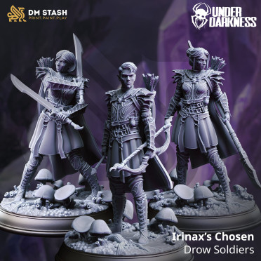 DM Stash - Under Darkness : Lot de 3 figurines Drow Soldiers