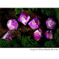 Purple & White Marble Dice Set 0