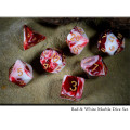 Red & White Marble Dice Set 0