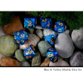 Blue & Yellow Marble Dice Set 0