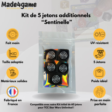 Kit de 5 jetons "Sentinelle" additionnels compatible Star Wars Unlimited