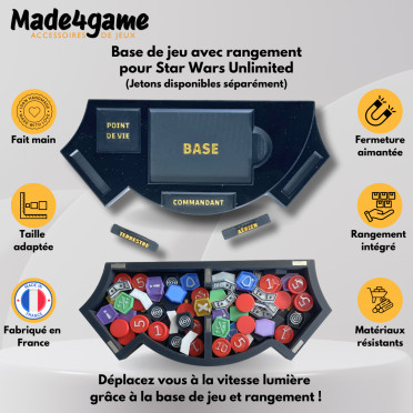 Base de jeu avec rangement compatible "Star Wars Unlimited" - Or