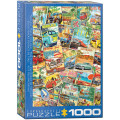 Puzzle - Vintage Travel Collage - 1000 pièces 0