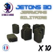 3D Tokens Jerrycans Military (10 pieces)