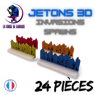 Jetons 3D Spawns Colors (24 pièces)