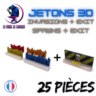 Jetons 3D Spawns + Exit (25 pieces)