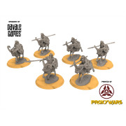 Silver Goat Dwarves - 6 Spearmen Mounted - Davale Games