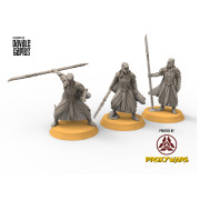 Wood Elves - x3 Armoured Wood Elf with Halberd - Davale Games