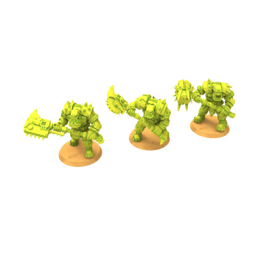 Green Skin - x3 Sergeants with Heavy Weapons  - Malicious Mini's