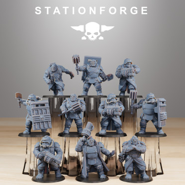 Station Forge - Iron Legion – 3x Grimguard Mutants Bullogres Hand Weapons