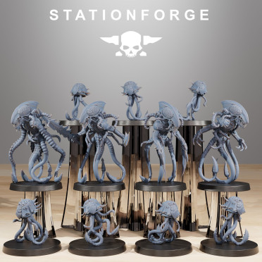 Station Forge – Hive Monster – 4x Xenarid Synaptrus + 6 Spores