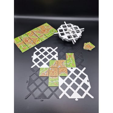 Carcassonne Tile Grids - 15 pieces - black