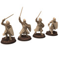 Medieval - Generic - x4 Noble Knights on Foot - Medbury miniatures 0