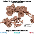 Eskice Miniature – WWII – Italian 75/39 gun with Pavesi tractor and crew - 28mm 0