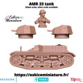 Eskice Miniature – WWII – AMR33 tank with pilot - 28mm 1