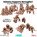 Eskice Miniature – WWII – Infantry Supports Bersaglieri (HMG, Mortar, Medic, Flammethrower) - 28mm 0