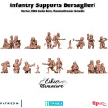 Eskice Miniature – WWII – Infantry Supports Bersaglieri (HMG, Mortar, Medic, Flammethrower) - 28mm 1