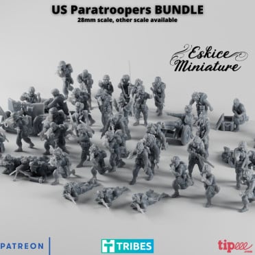 Eskice Miniature – WWII – BUNDLE - US Paratroopers Infantry Detachment - 28mm