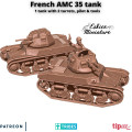 Eskice Miniature – WWII – French AMC 35 Tank with pilot - 28mm 0