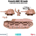 Eskice Miniature – WWII – French AMC 35 Tank with pilot - 28mm 1