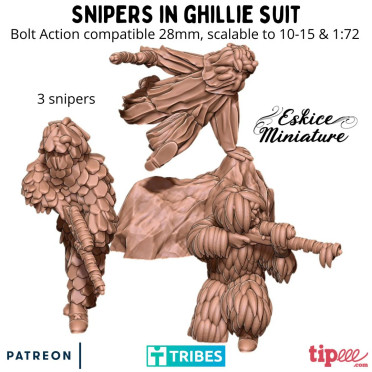 Snipers in Ghillie suit - 3D