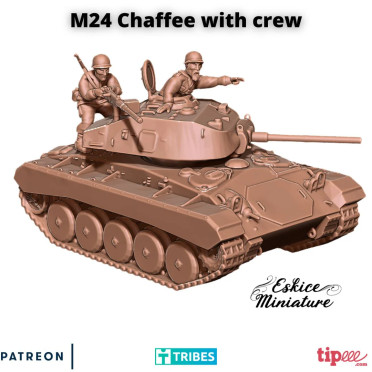 M24 Chaffee et équipage - Fichiers 3D