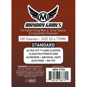 Mayday - Card Sleeves - Terraforming Mars: Dice Game Compatible - 55x77 mm - 100p