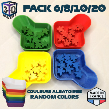 Packs de Bac à jetons empilable EasyPlay T1 - Couleurs aléatoires