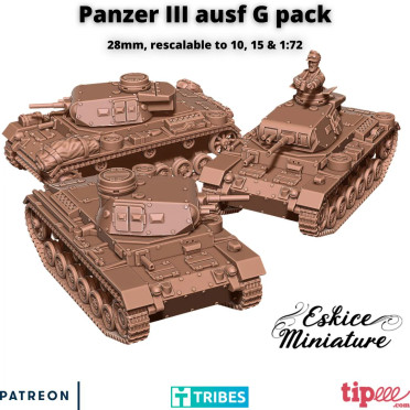 Panzer III G pack Véhicule Allemand - Fichiers 3D