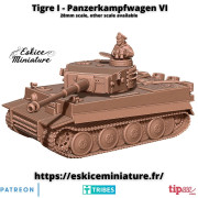 Tigre 1, Panzer VI avec pilote - Fichier 3D