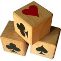 Big wooden dice for Belote game 0