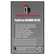 100 Magnum Silver Card Sleeves 70x110mm | Boardgame Protectors