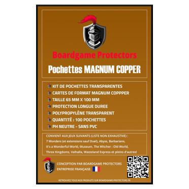 100 Pochettes Magnum Copper 65x100mm | Boardgame Protectors