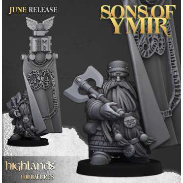 Highlands Miniatures - Sons of Ymir - Banner Prince x1