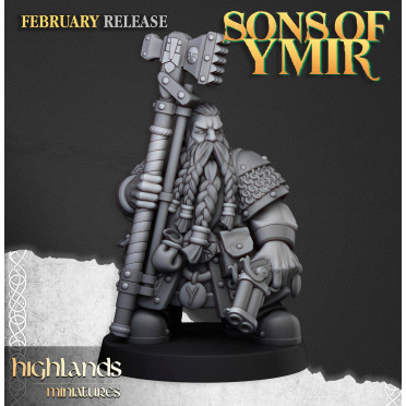 Highlands Miniatures - Sons of Ymir - Dwarf Engineer x1