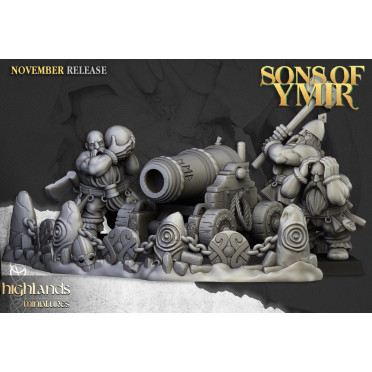 Highlands Miniatures - Sons of Ymir - Dwarf Cannon x1