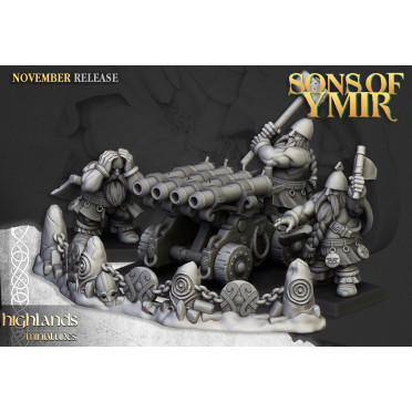 Highlands Miniatures - Sons of Ymir - Dwarf Organ Cannon x1