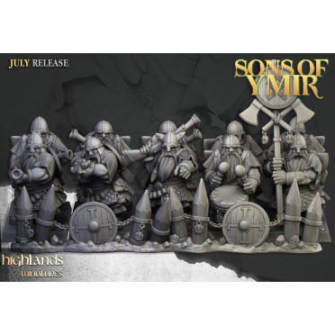 Highlands Miniatures - Sons of Ymir - Dwarven Arquebusiers X15