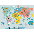 Puzzle - Carte du Monde Illustrée - 24 Pièces 1