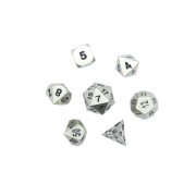 Set de dés JDR en metal  Argent Mat